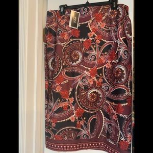 2 NWT sexy pencil skirts stretch paisley medallion